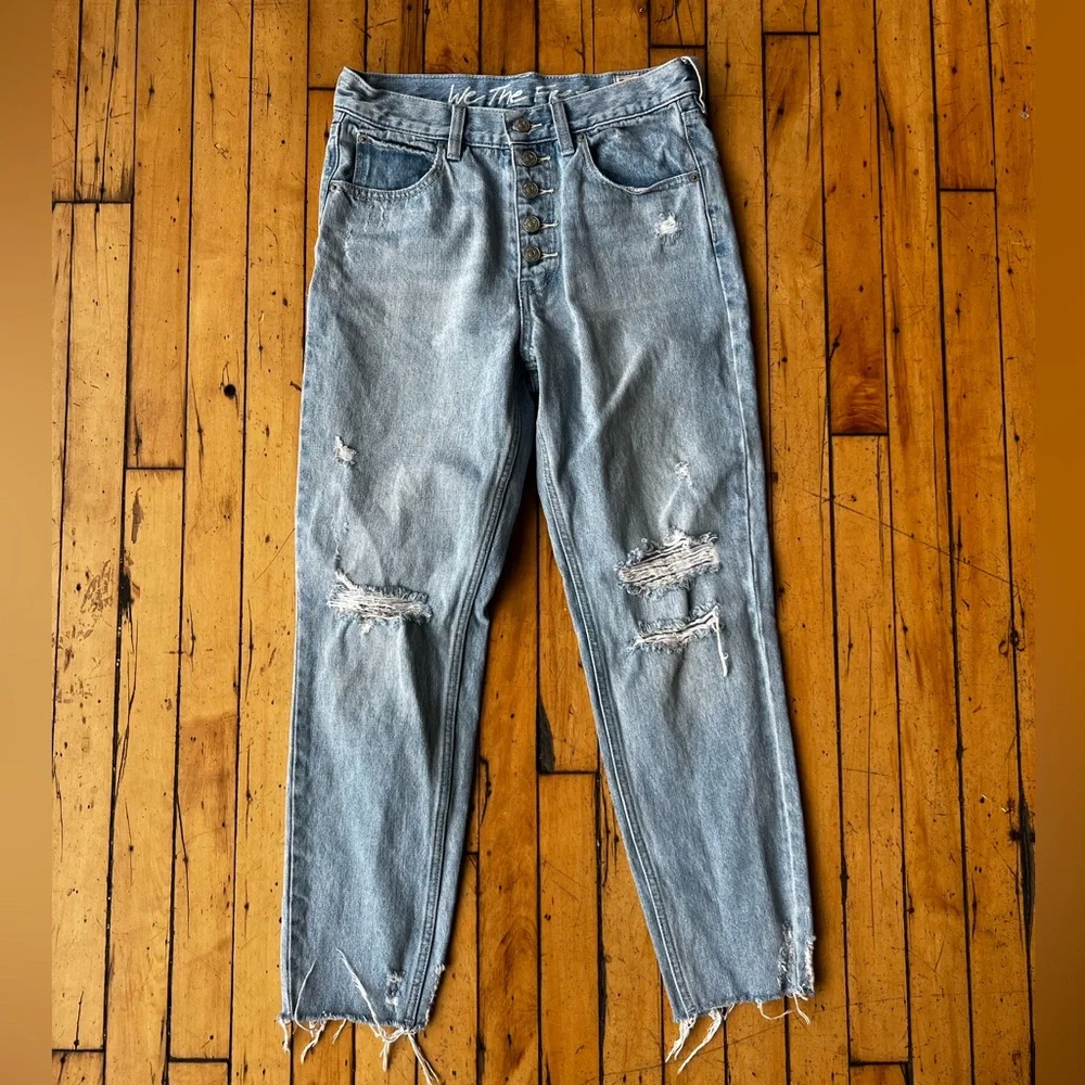 Free People We The Free Button Fly Straight Leg Denim - Picture 1 of 3